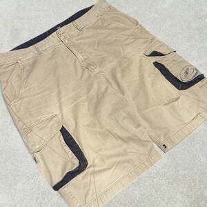 Kirra Vintage Y2K Men's Beige Cotton Cargo Shorts Size 38